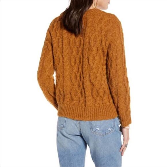 Treasure Bond Tan Dale Sparkle Cable Knit Sweater - Picture 4 of 10